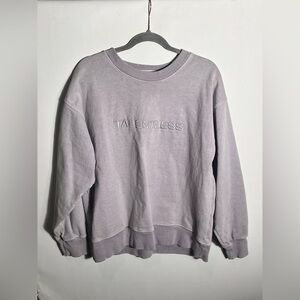 TALENTLESS Heavyweight Embroidered Lilac Crew Neck Sweater L / XL